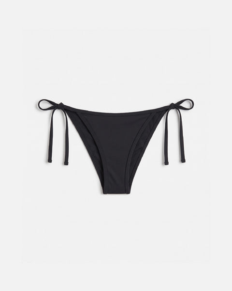 Bikini bottom con ribete y lazo / Negro
