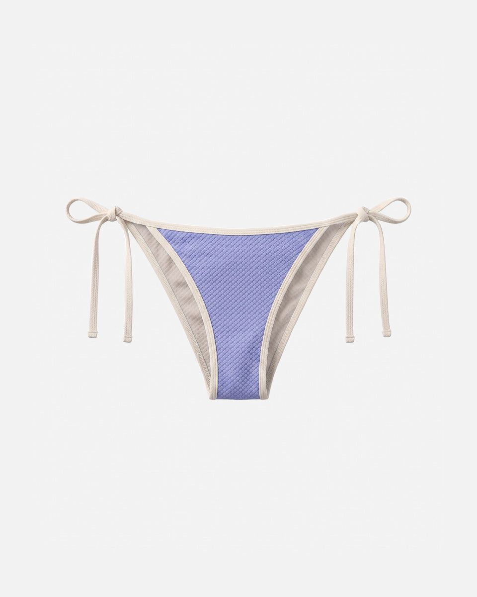 Bikini bottom con ribete en contraste y lazo / Lavanda Marfil
