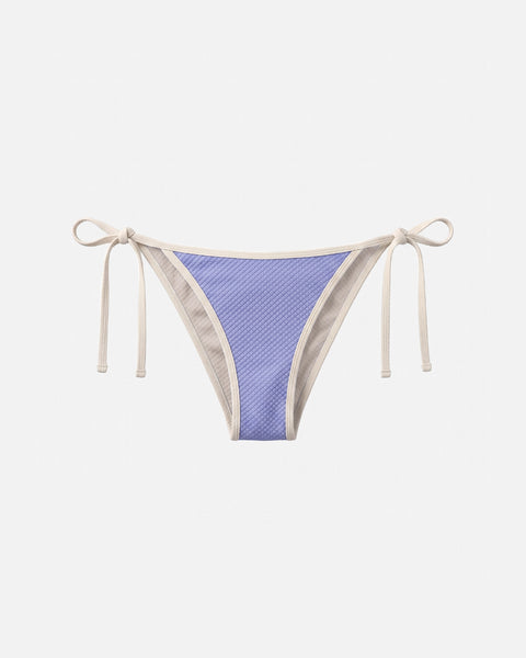 Bikini bottom con ribete en contraste y lazo / Lavanda Marfil