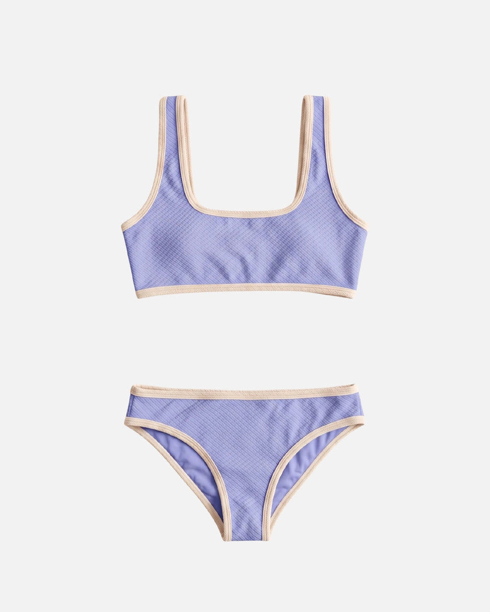Bikini clásico con ribete en contraste / Lavanda Marfil