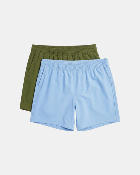 2 x Swim Boxers Pack | Olive + Blue Sky