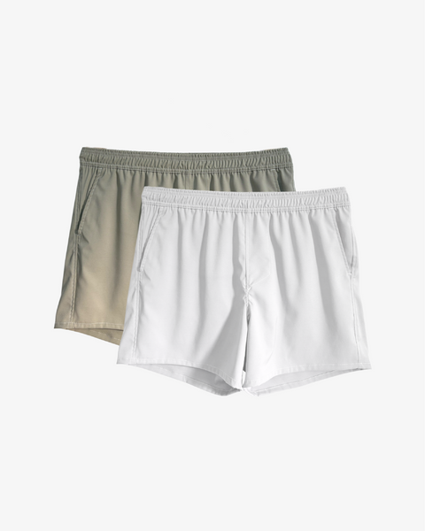 2 x Swim Boxers Pack - Greige | White