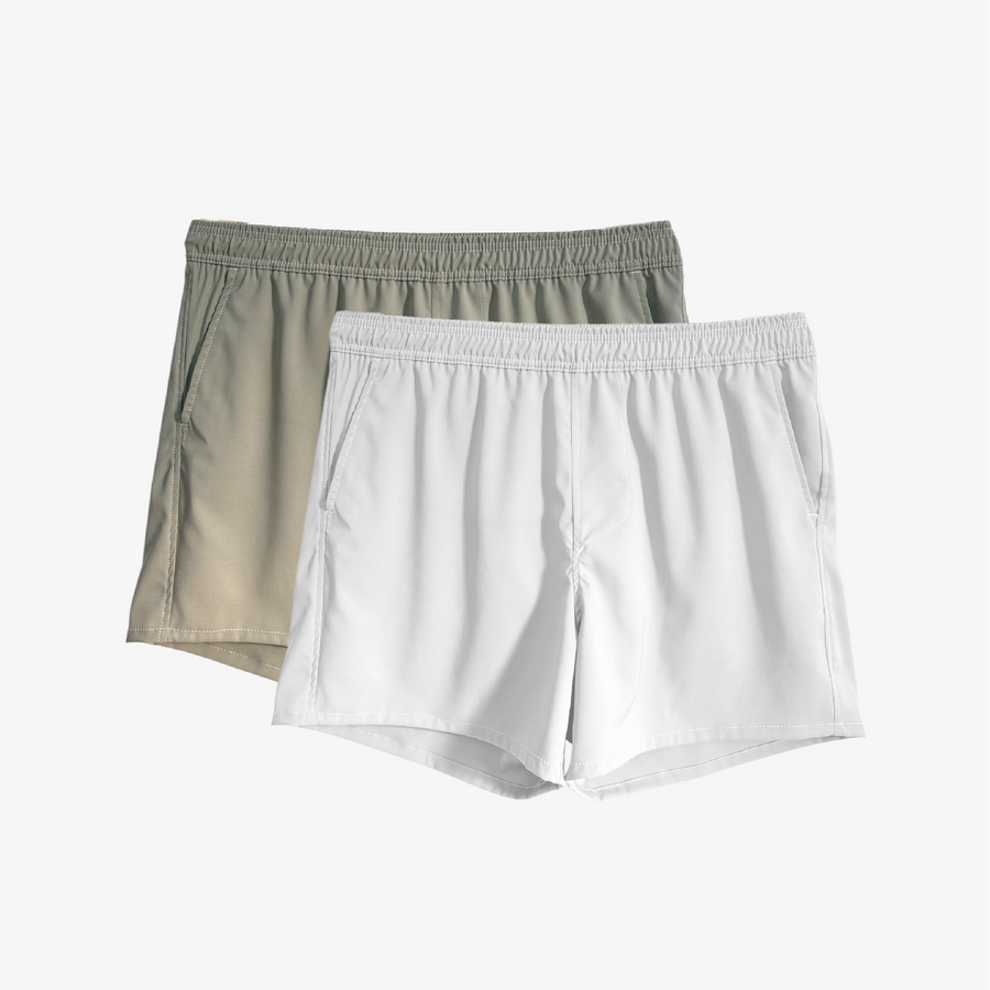 2 x Swim Boxers Pack - Greige | White