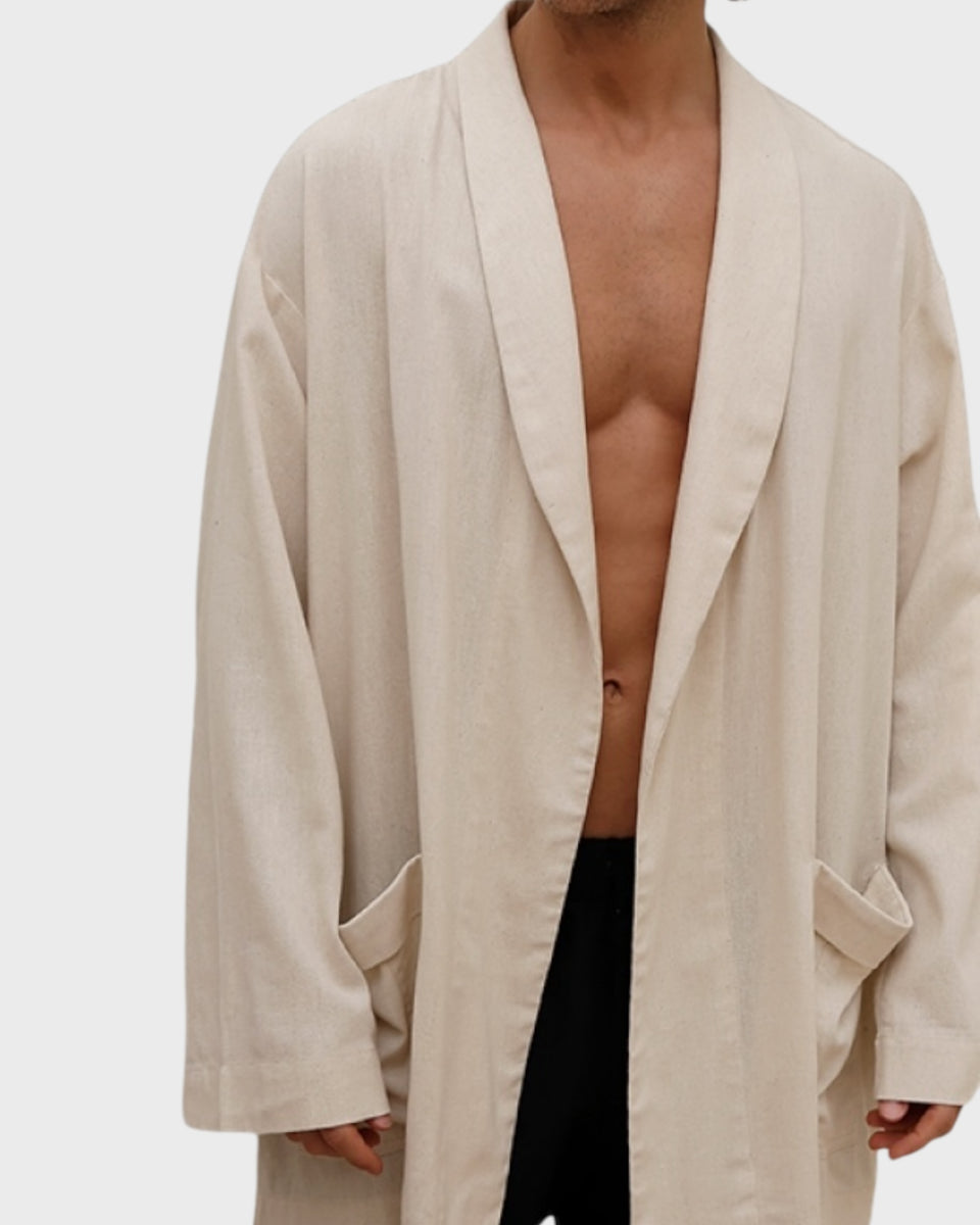 Amalfi Beige Linen Robe