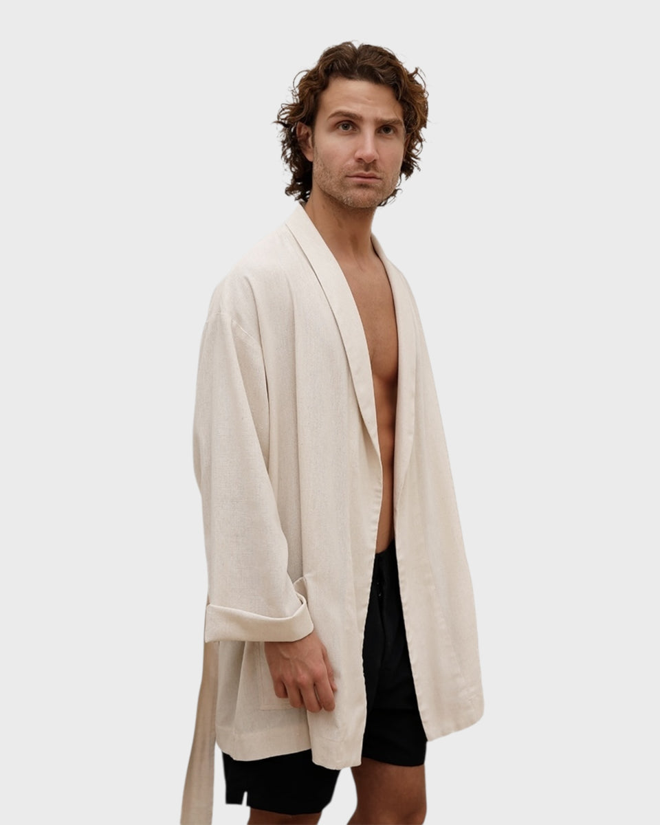 Amalfi Beige Linen Robe