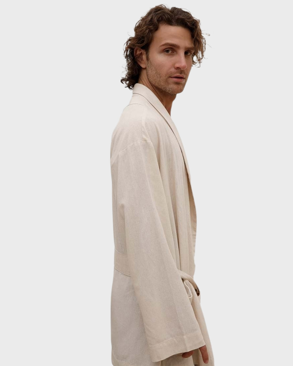 Amalfi Beige Linen Robe
