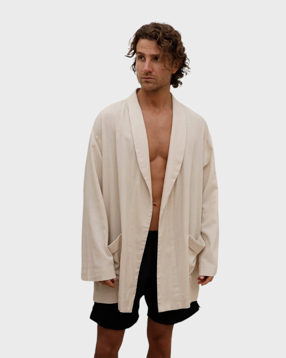 Amalfi Beige Linen Robe