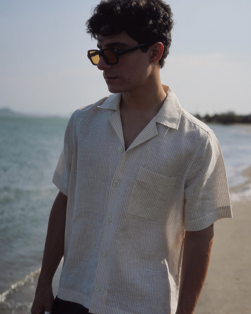 Portofino Beige Stripe  - Camisa