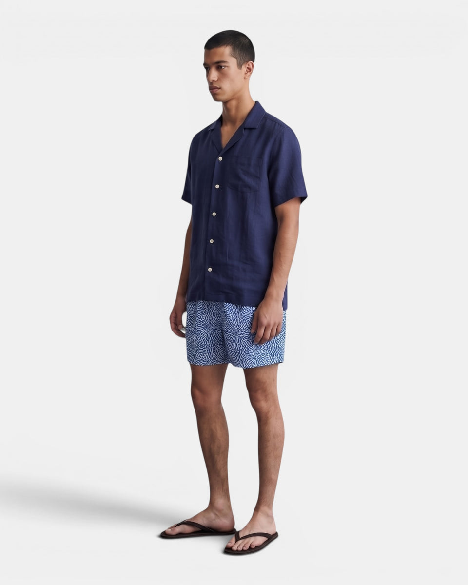 Portofino Navy Linen  - Camisa