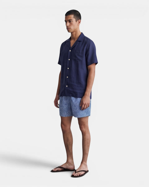 Portofino Navy Linen  - Camisa