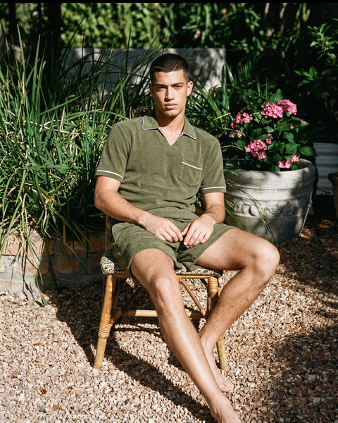 Sicilia Olive Green Toweling