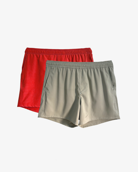 2 x Swim Boxers Pack - Red | Greige