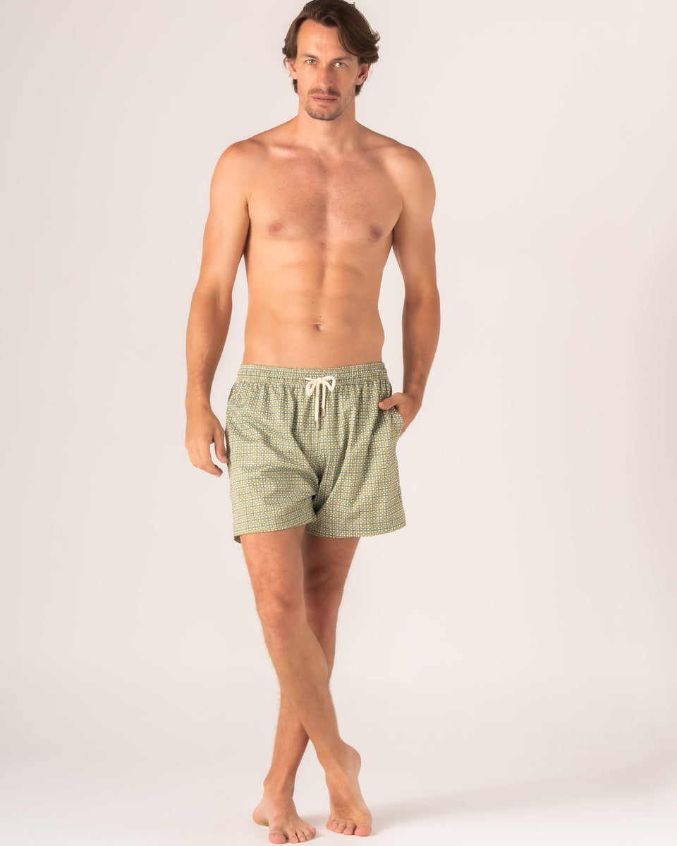 2 x Swim Shorts Venecia Printed | Navy Mosaic | Green Mosaic