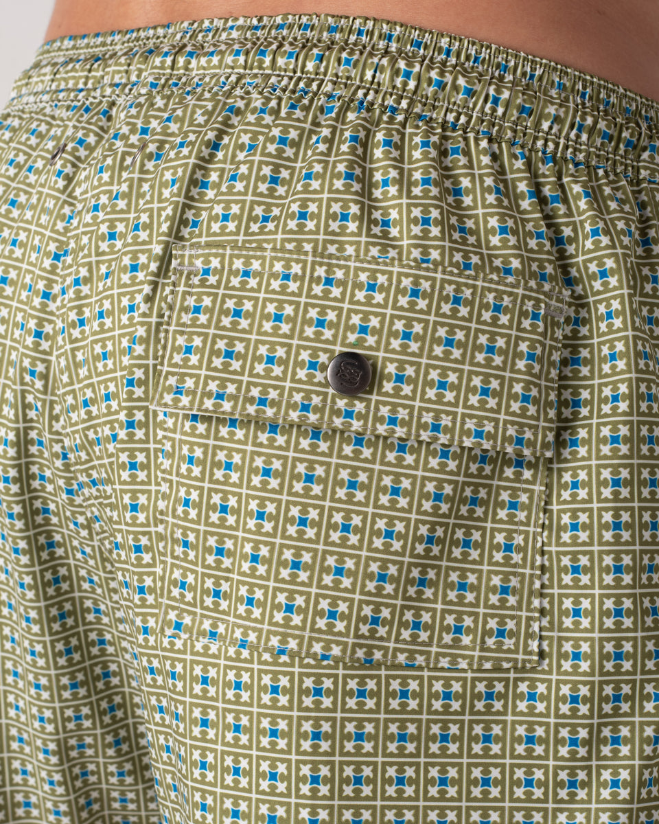 2 x Swim Shorts Venecia Printed | Blue Mosaic | Green Mosaic