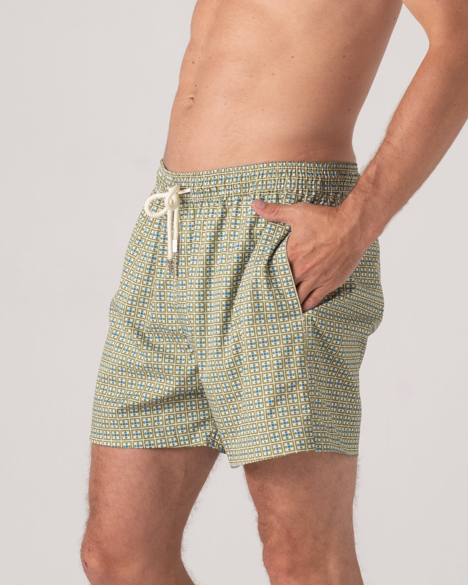 2 x Swim Shorts Venecia Printed | Navy Mosaic | Green Mosaic