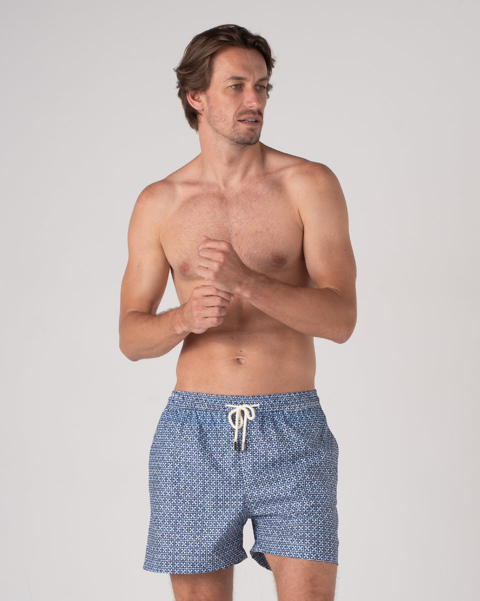 2 x Swim Shorts Venecia Printed | Navy Mosaic | Green Mosaic