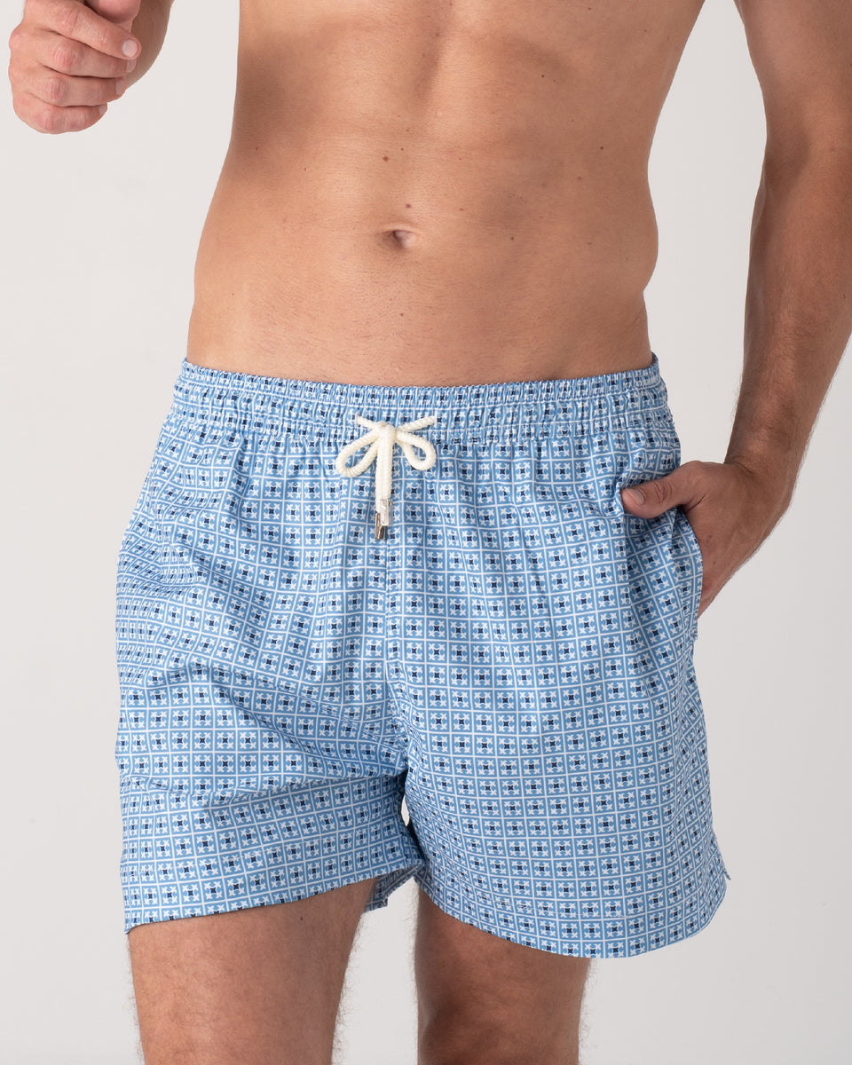 2 x Swim Shorts Venecia Printed | Blue Mosaic | Green Mosaic