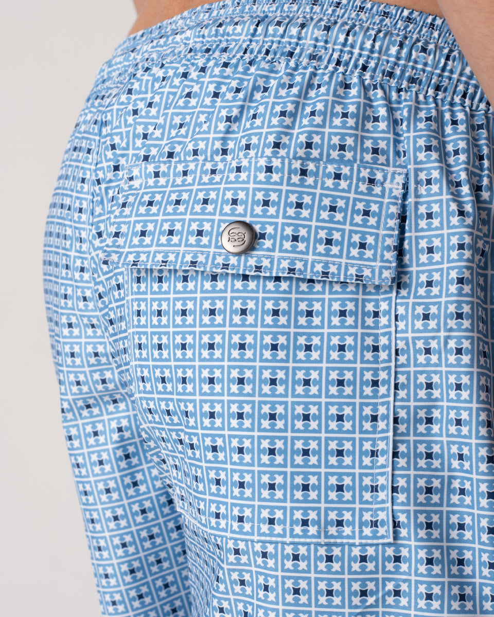 2 x Swim Shorts Venecia Printed | Blue Mosaic | Green Mosaic