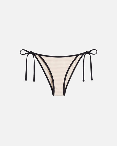 Bikini bottom con ribete en contraste y lazo / Marfil Negro