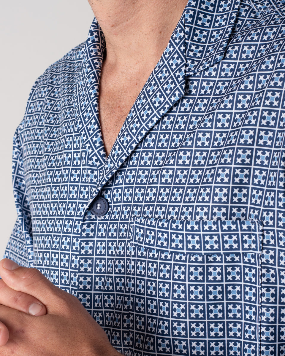 Portofino Printed Navy Mosaic