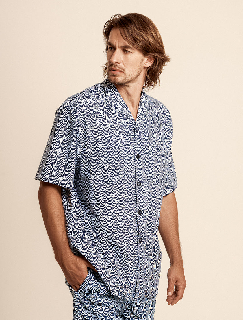 Portofino Printed Deserto Bianco / Navy