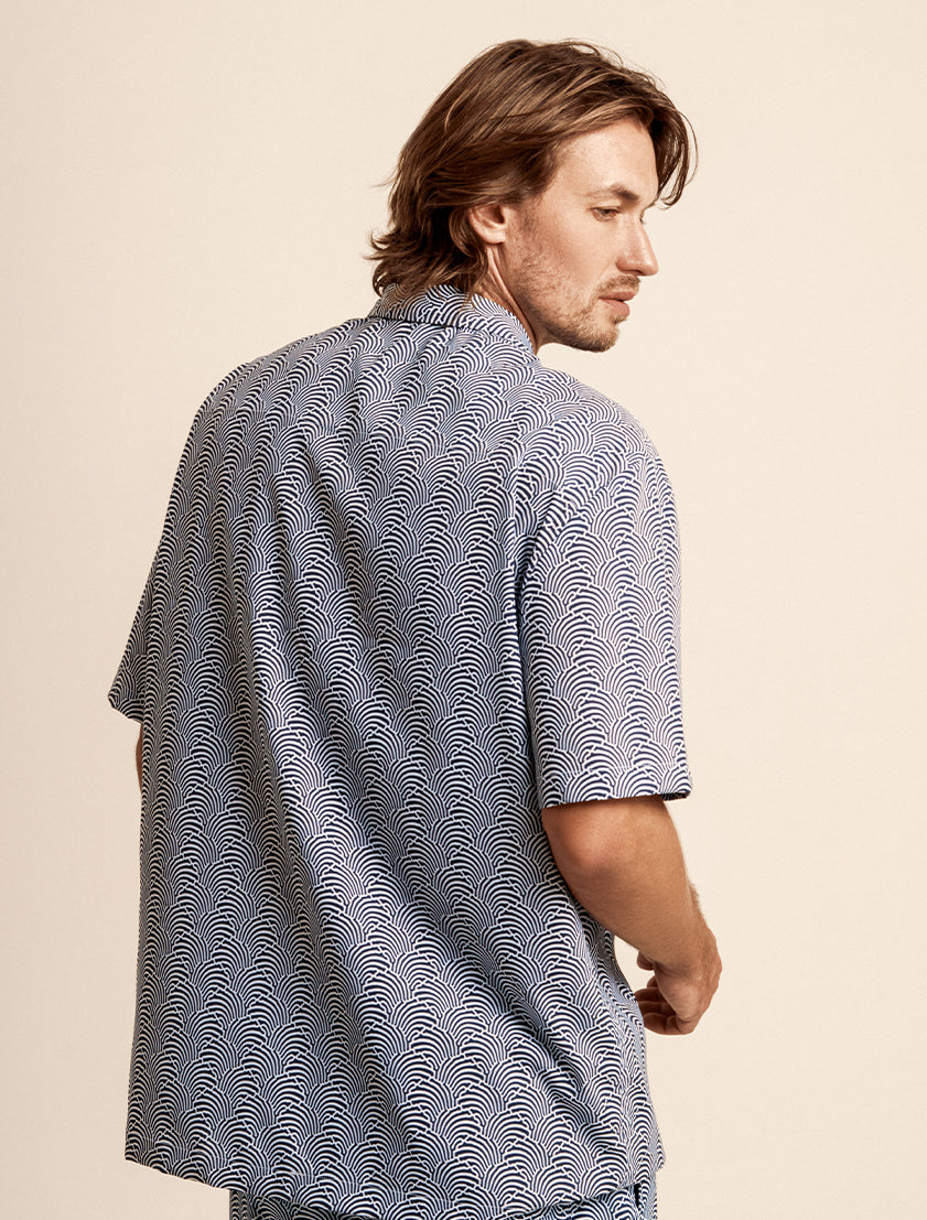 Portofino Printed Deserto Bianco / Navy